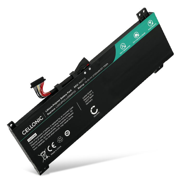 Batteri for Lenovo Legion 5 15ACH6H, Ideapad Gaming 3 15ACH6, Legion 5 15ITH6H, 15ACH6, 15ACH6A, 15ITH6, 5B11B48819, L20C4PC0, L20M4PC0, L20D4PC0 3750mAh 15.4V fra CELLONIC