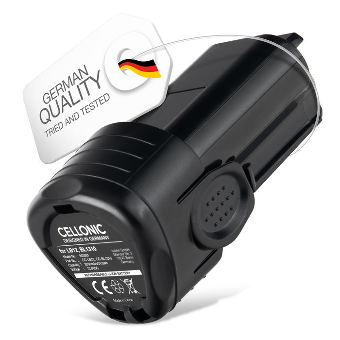 Batteri for Black & Decker EGBL108, LB12, BL1310, BL1510, GKC108, BDCDMT112, EGBL108KB 12V  2000mAh Li Ion fra CELLONIC