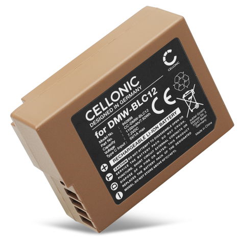 Batteri for Panasonic Lumix DMC-FZ1000, DMC-G7 DMW-BLC12 (1100mAh, 7.2V) med USB-C-port fra CELLONIC