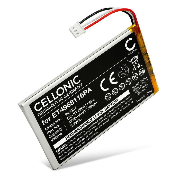 Batteri for Voice Caddie Swing Caddie SC300 / SC300 Bærbar Golf Launch Monitor 4750mAh fra CELLONIC