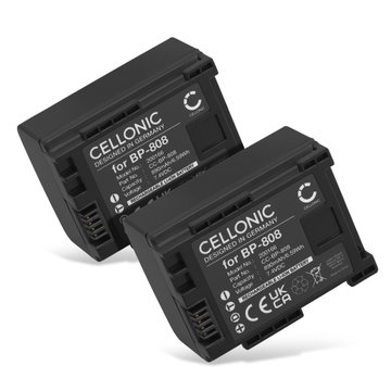 2x Batteri til Canon Legria FS22 FS19 HFG25 FS200 FS100 FS306 XA10 HF200 BP-808 890mAh fra CELLONIC