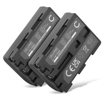 2x Batteri for Sony F828, F717, R1 S85, TRV118 SR1 GV-D1000, NPFM30, NPQM71, NPQM91 NP-FM50H (1600mAh, 7.4V) fra CELLONIC