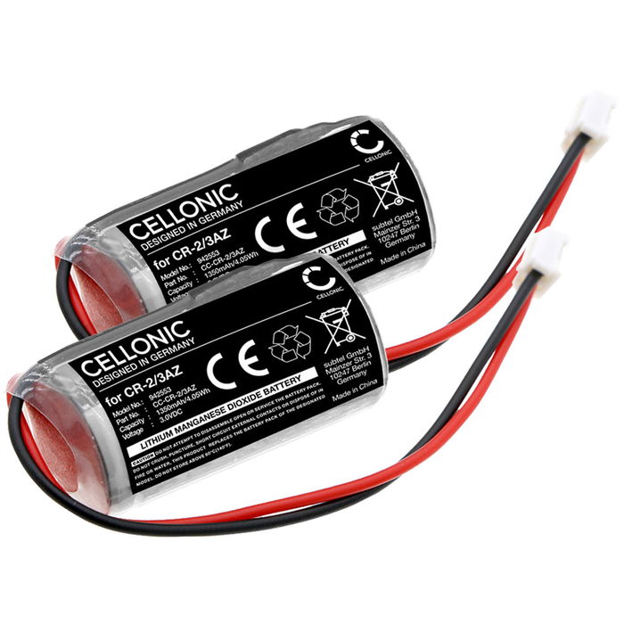 2x Batteri for Verisure Brandvarnare, Camera Detector, Night Control, Roykvarsler, Sirene, Voice 1350mAh fra CELLONIC