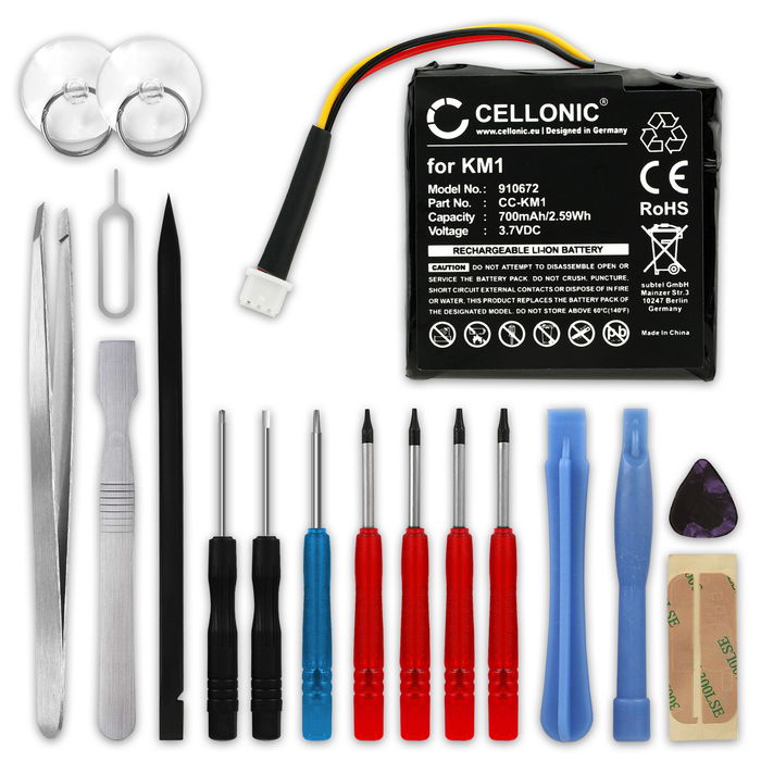 Battery for TomTom Via 130 Via LIVE 120 Via 125 Via 120 700mAh + Tool-kit 17pcs from subtel