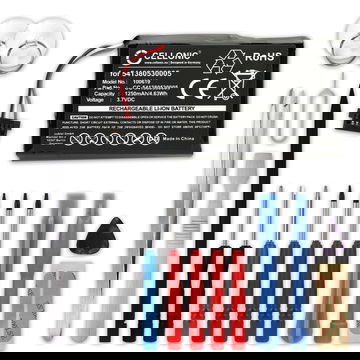 Batteri for Medion GoPal P4410/P4210; Becker Active 43/Ready 43; Mitac Mio P350/P550 1250mAh + verktøy sett 17stk fra subtel