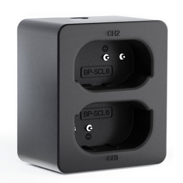 USB dobbel lader (LC-SCL6) for Leica Q2, Q3, BP-SCL6 + 1m + USB Kabel fra CELLONIC