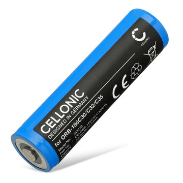 Batteri for Olight Warrior Mini 2, Mini, Perun, S2R Baton II, S30R Baton II, S30R Baton III 3400mAh fra CELLONIC