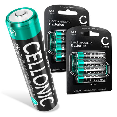 8x Batteri til Siemens Gigaset A270, A270A, A580, A690, AS405 AAA (1000mAh, 1.2V) fra CELLONIC