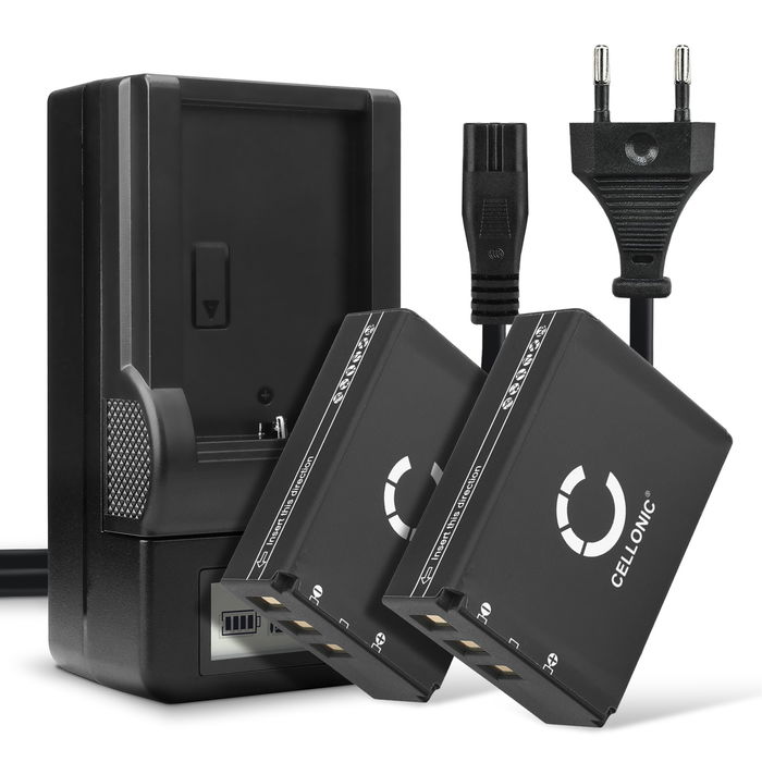 2x Batteri for Fuji FinePix SL300 SL280 SL1000 S1 SL240 SL260 SL245 SL305 F305 NP-85 (1600mAh, 3.7V) + Lader fra CELLONIC