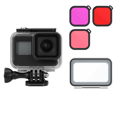 Waterproof Housing Kit for GoPro Hero 112/11/10/9 Black – Includes Touch Back Cover & 3 Color Filters from CELLONIC