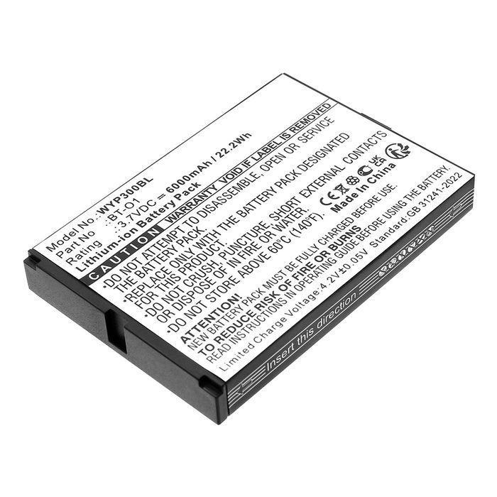 Batteri til Wiseasy P3 BT-O1 (6000mAh, 3.7V) fra CELLONIC