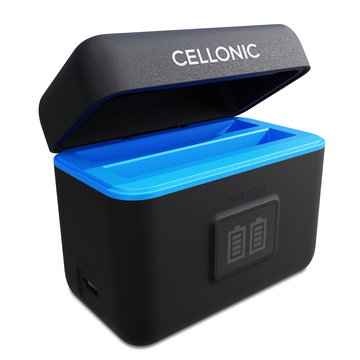 2-spor Batteriladeetui for Insta360 One X5 Batterier + 60cm + USB Kabel fra CELLONIC