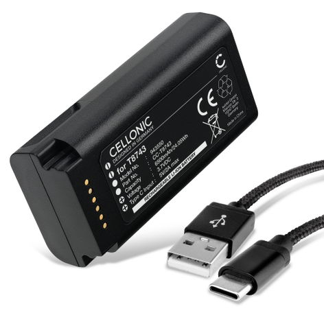 Batteri til Eufy Video Doorbell E340 T8743 (6500mAh, 3.7V) + USB-kabel fra CELLONIC