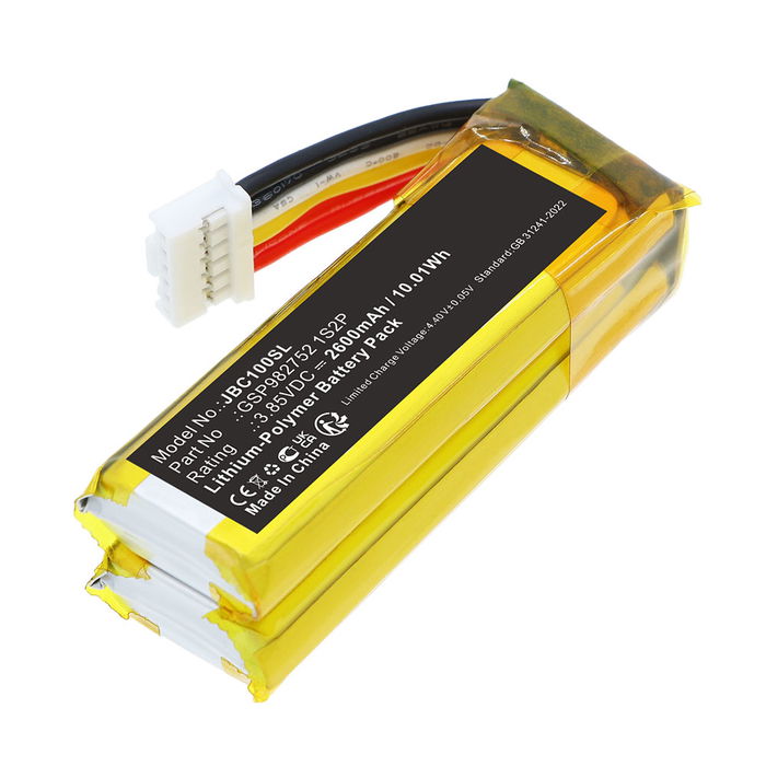Batteri for JBL Grip GSP982752 1S2P (2600mAh, 3.85V) fra CELLONIC
