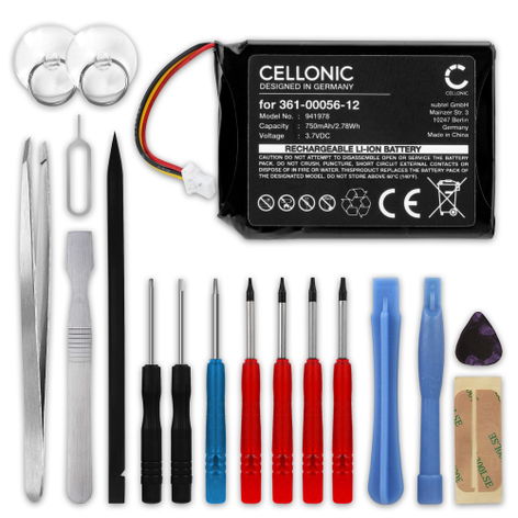 Batteri til Garmin Edge Explore 2, Dezl OTR700 361-00056-12 (750mAh, 3.7V) + Verktøy fra CELLONIC