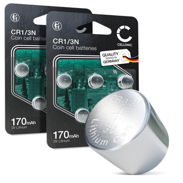 10x Knappcelle CR1/3N batteri 3V 170mAh fra CELLONIC
