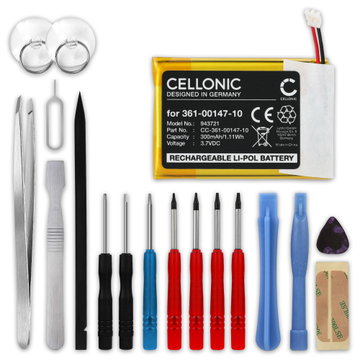 Batteri for Garmin Fenix 7X, Tactix 7 361-00147-10 (300mAh, 3.7V) + Verktøy fra CELLONIC