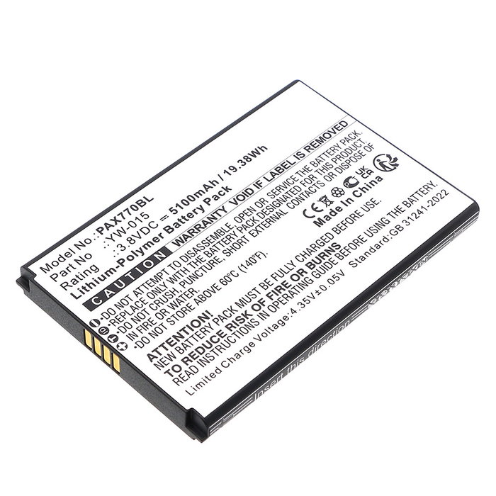 Batteri for Pax A77 YW-009, YW-015 (5100mAh, 3.8V) fra CELLONIC